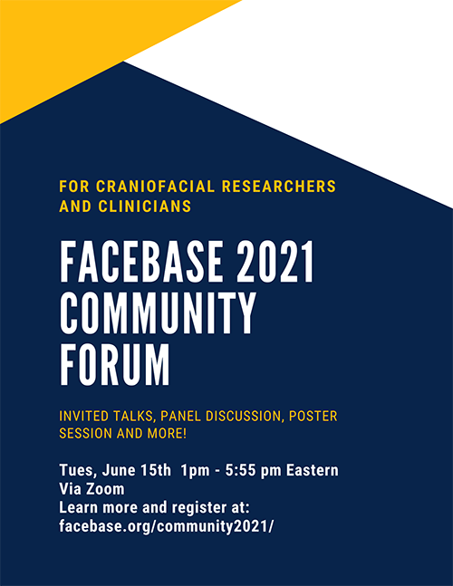 Flyer for the 2021 FaceBase Annual Meeting