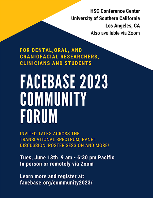 Flyer for the 2023 FaceBase Annual Meeting