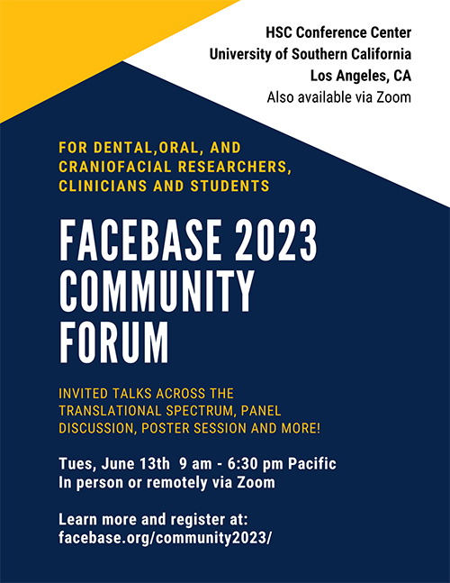 Flyer for the 2021 FaceBase Annual Meeting